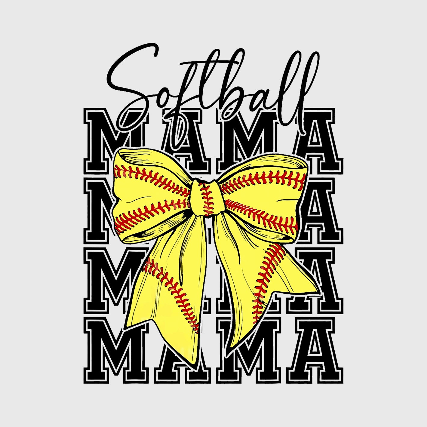 Stacked Softball Mama Pride Transfer
