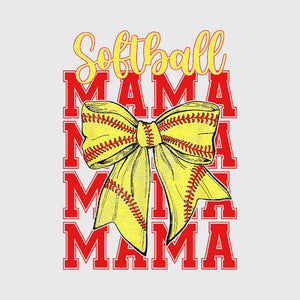 Red Varsity Mama Bow Transfer