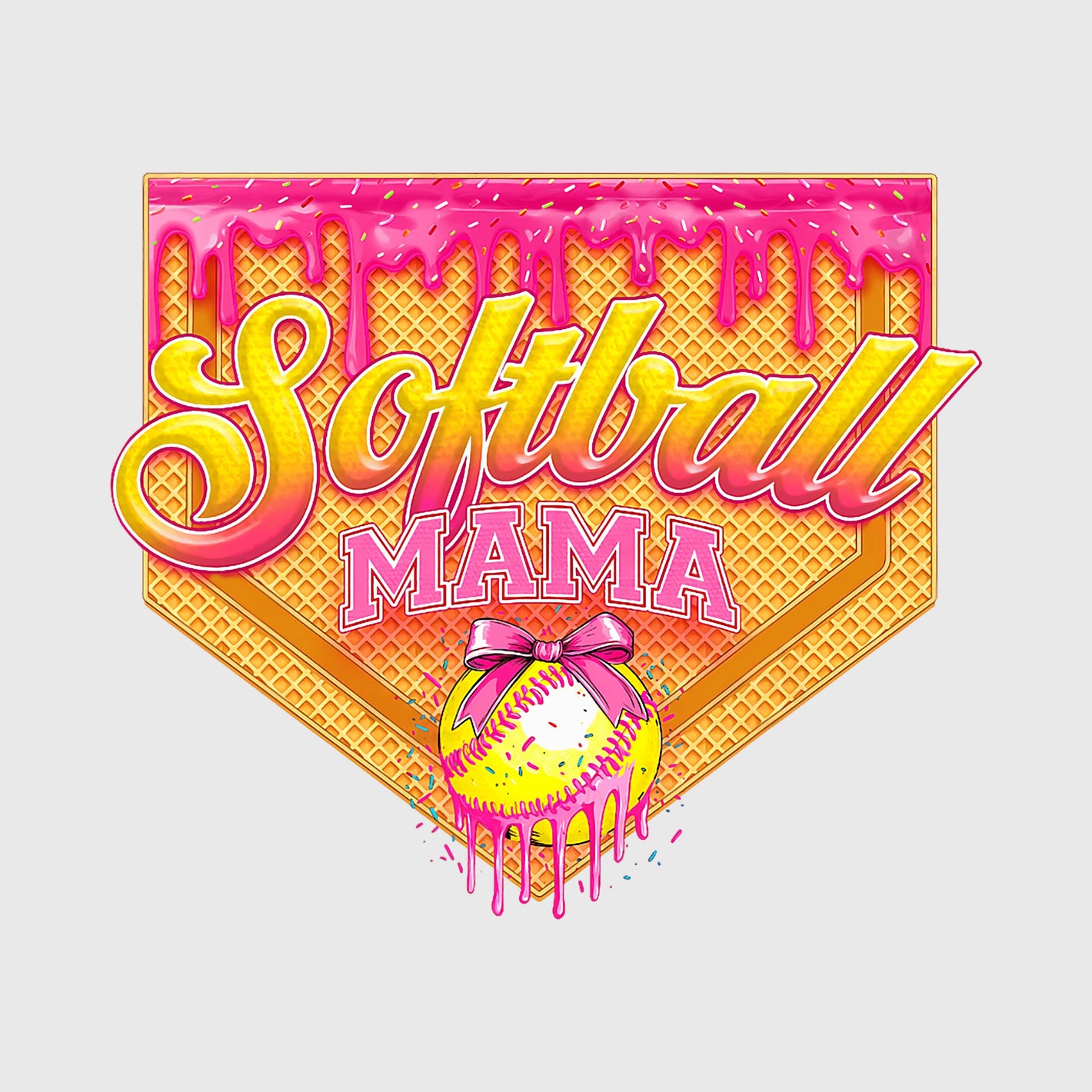 Retro Drip Softball Mama Transfer