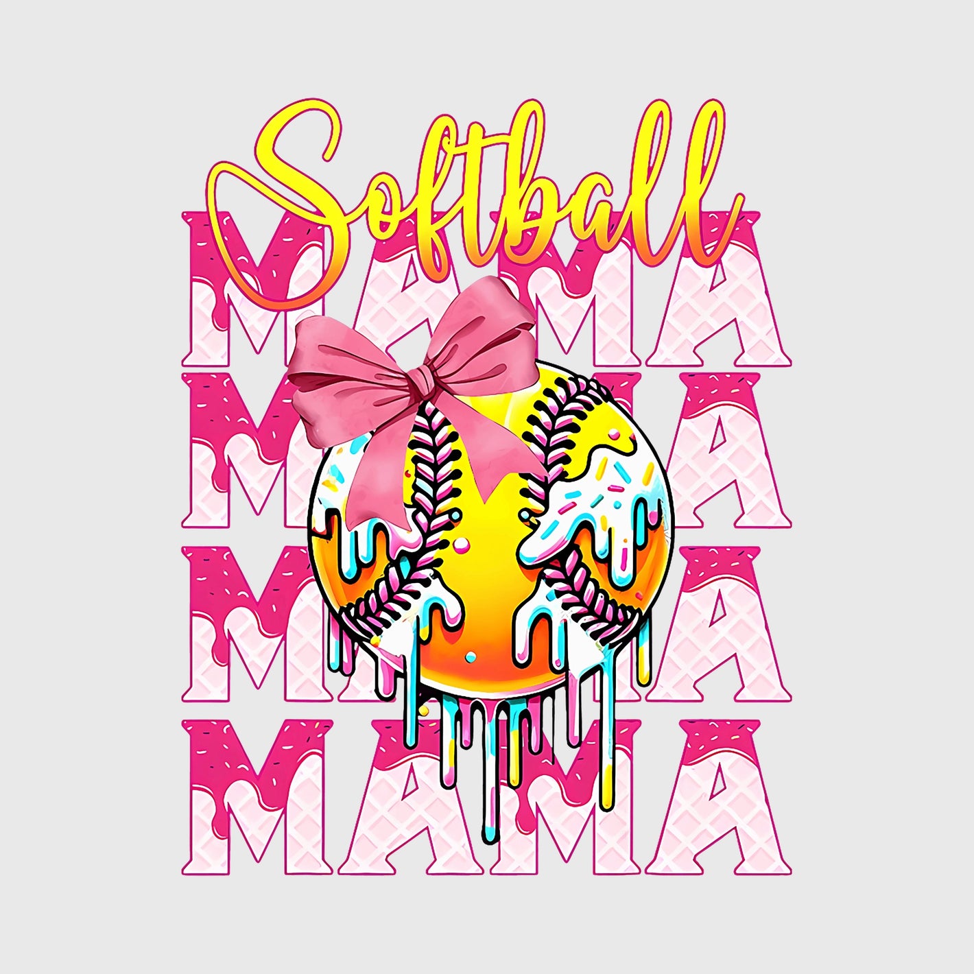 Neon Splash Softball Mama Transfer