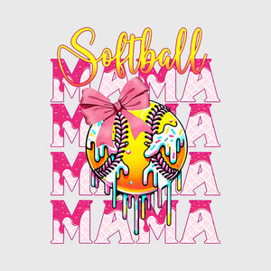 Neon Splash Softball Mama Transfer