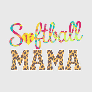 Leopard Heart Softball Mama Transfer