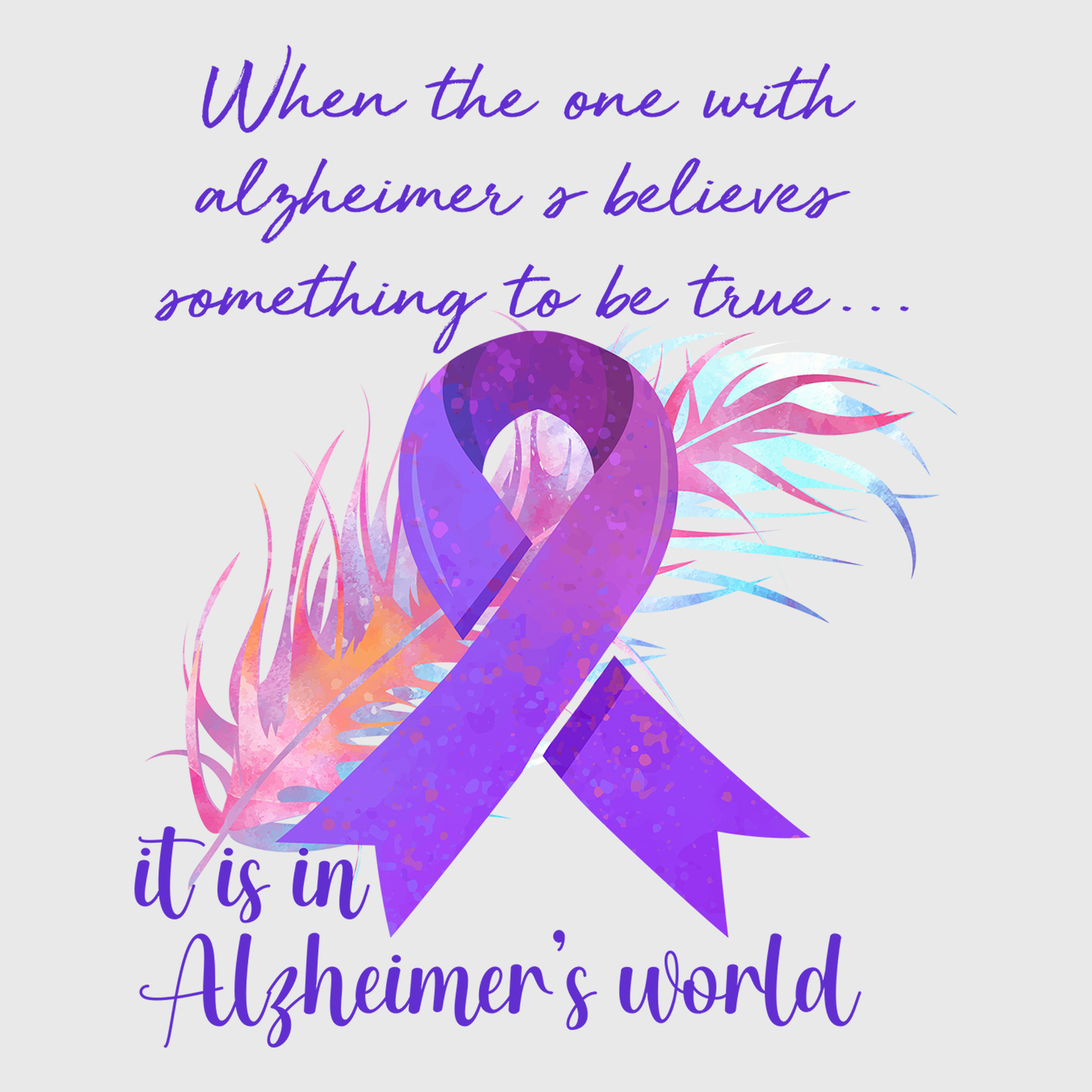 Alzheimer’s Purple Ribbon Hope Transfer