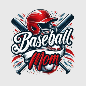 Baseball Mom Red Helmet Transfer