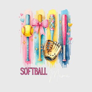 Color Splash Softball Mama Transfer
