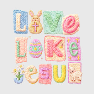 Pastel Patch Love Jesus Transfer