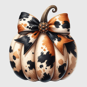 Cow Print Pumpkin Thanksgiving Transfer