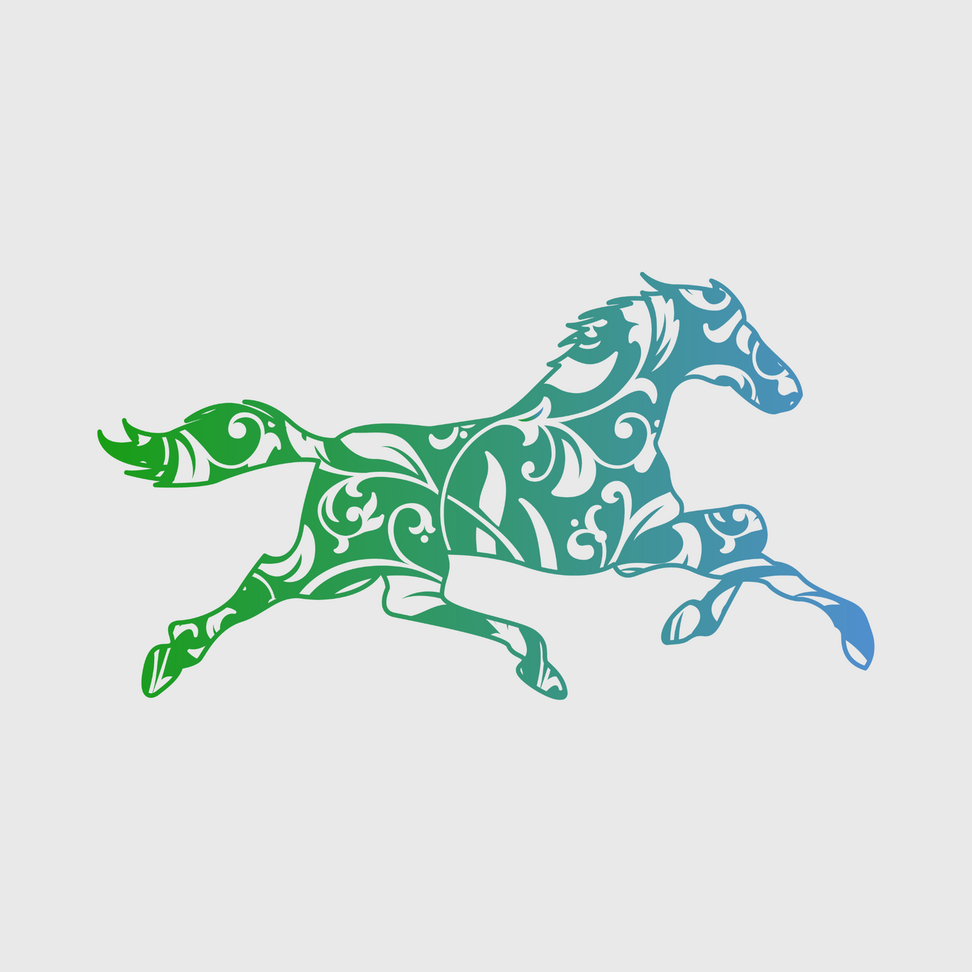 Floral Gallop Horse Transfer