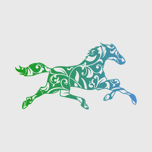 Floral Gallop Horse Transfer