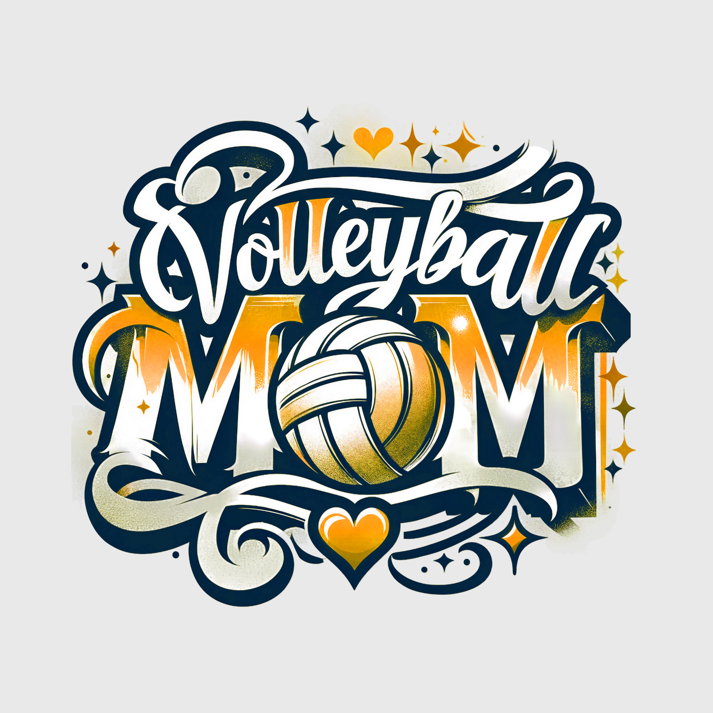 Volleyball Mom Script Yellow Transfer