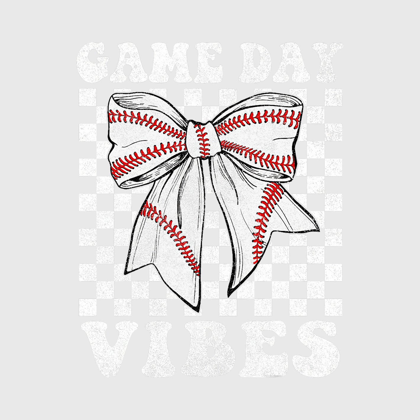 Checkerboard Game Day Bow Transfer