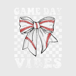 Checkerboard Game Day Bow Transfer