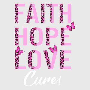 Faith Hope Love Pink Ribbon Heart Transfer