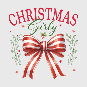 Christmas Girly Red Bow Transfer