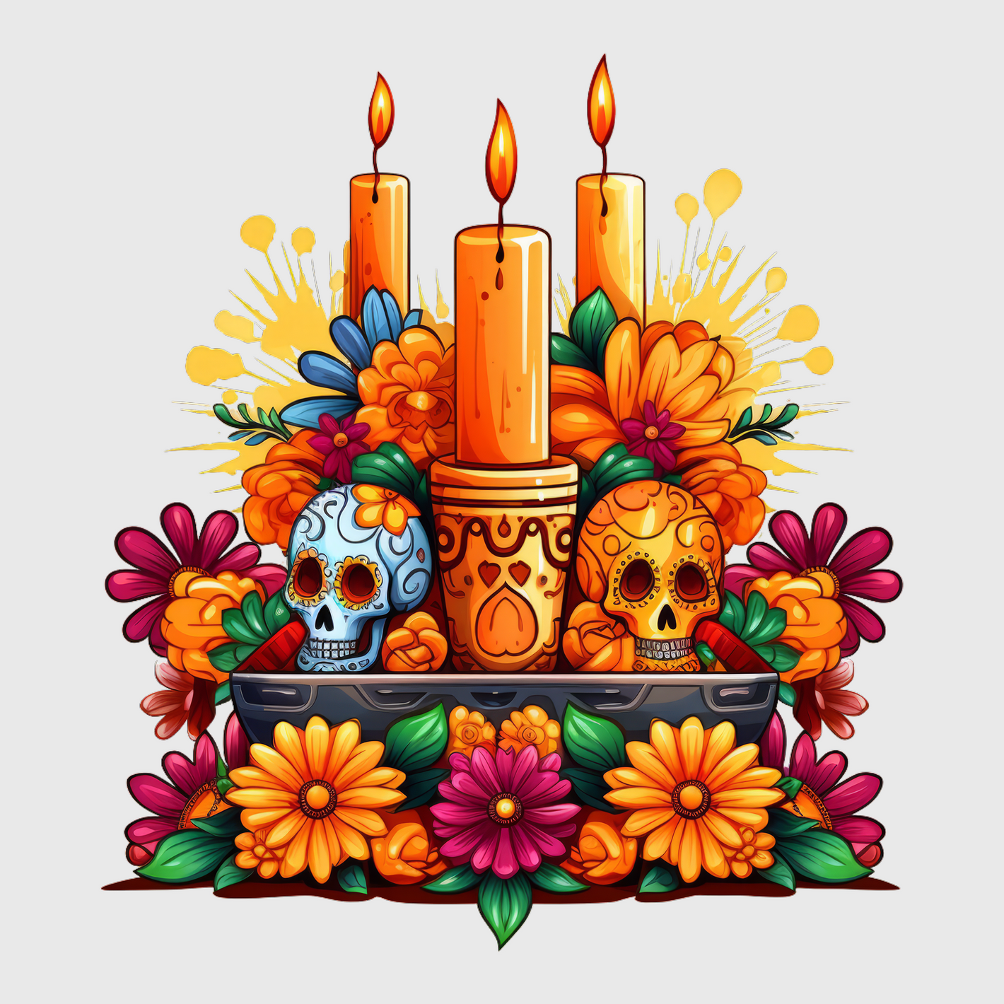 Autumn Altar with Skulls Transfer