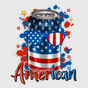 American Flag Soda Can Transfer