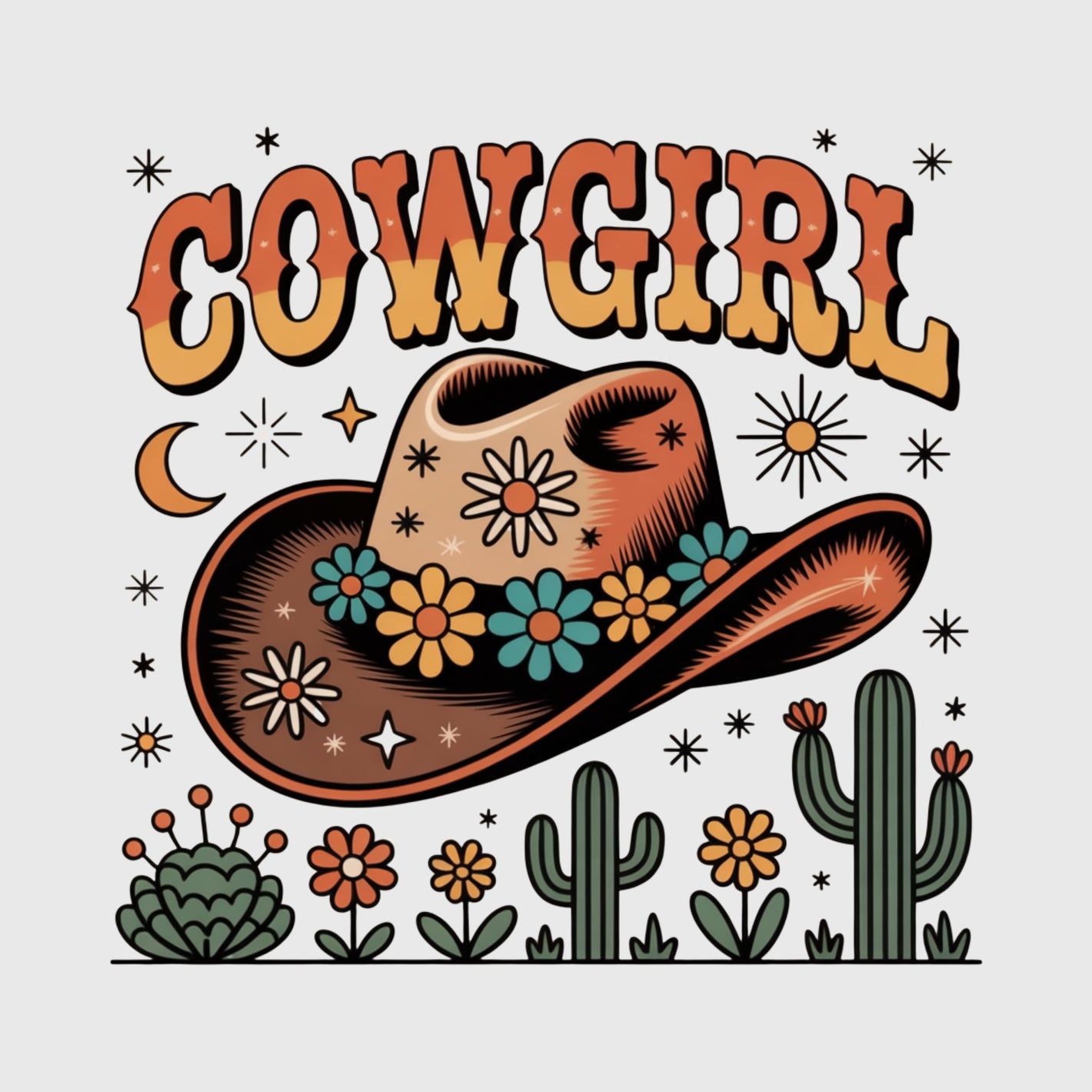 Desert Bloom Cowgirl Transfer