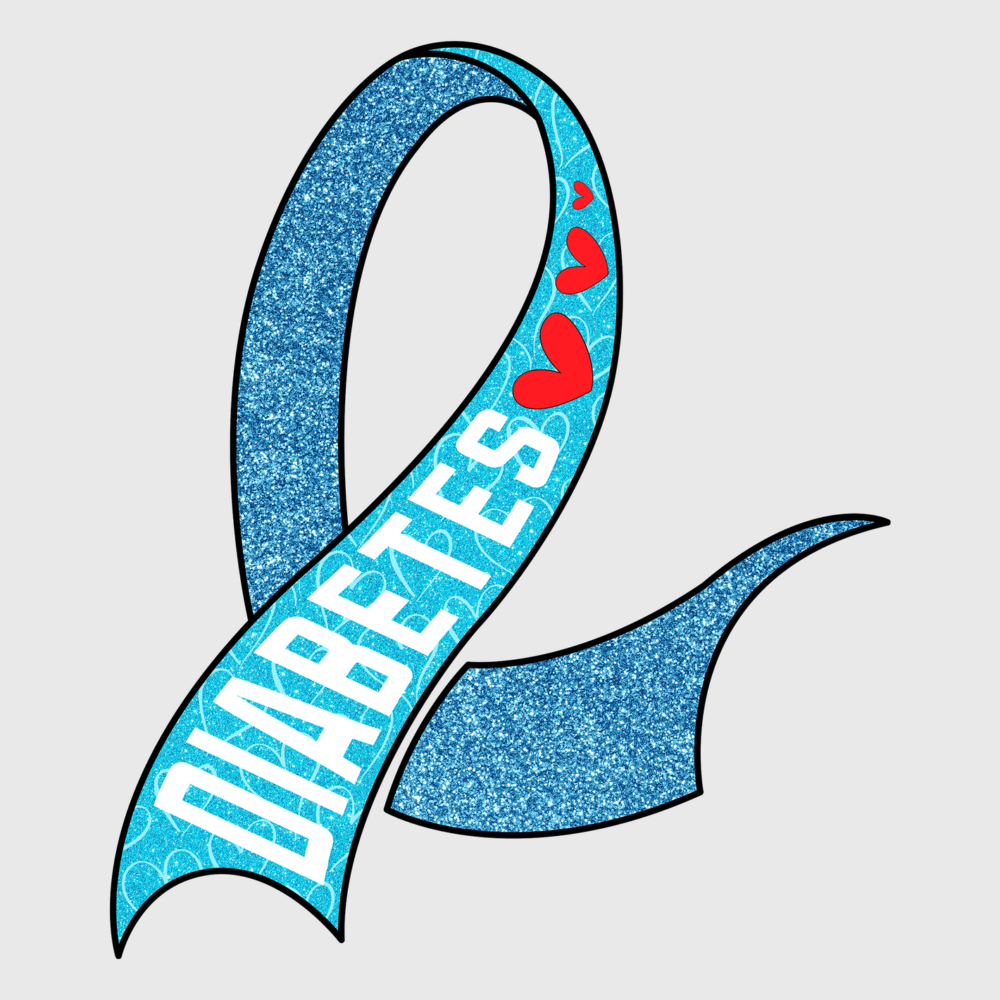 Diabetes Awareness Ribbon Hope Transfer