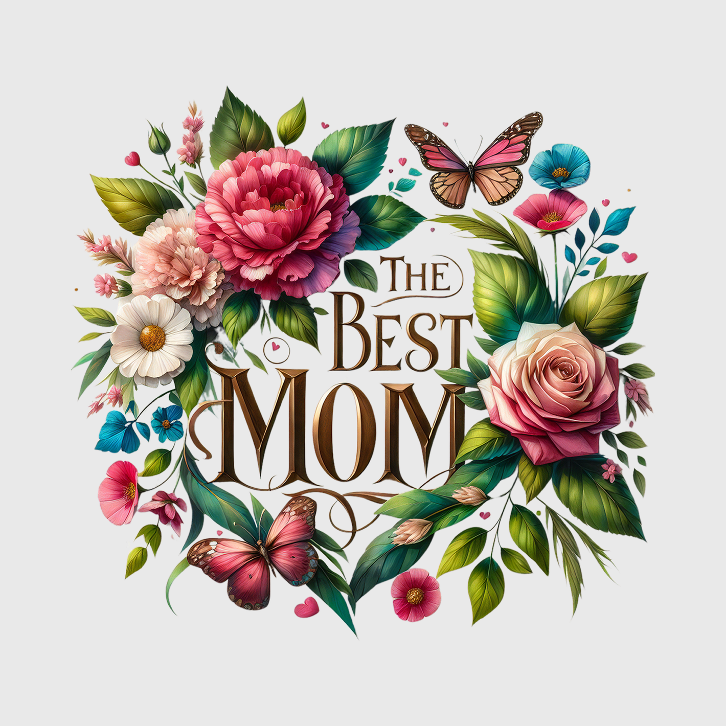 The Best Mom Floral Transfer