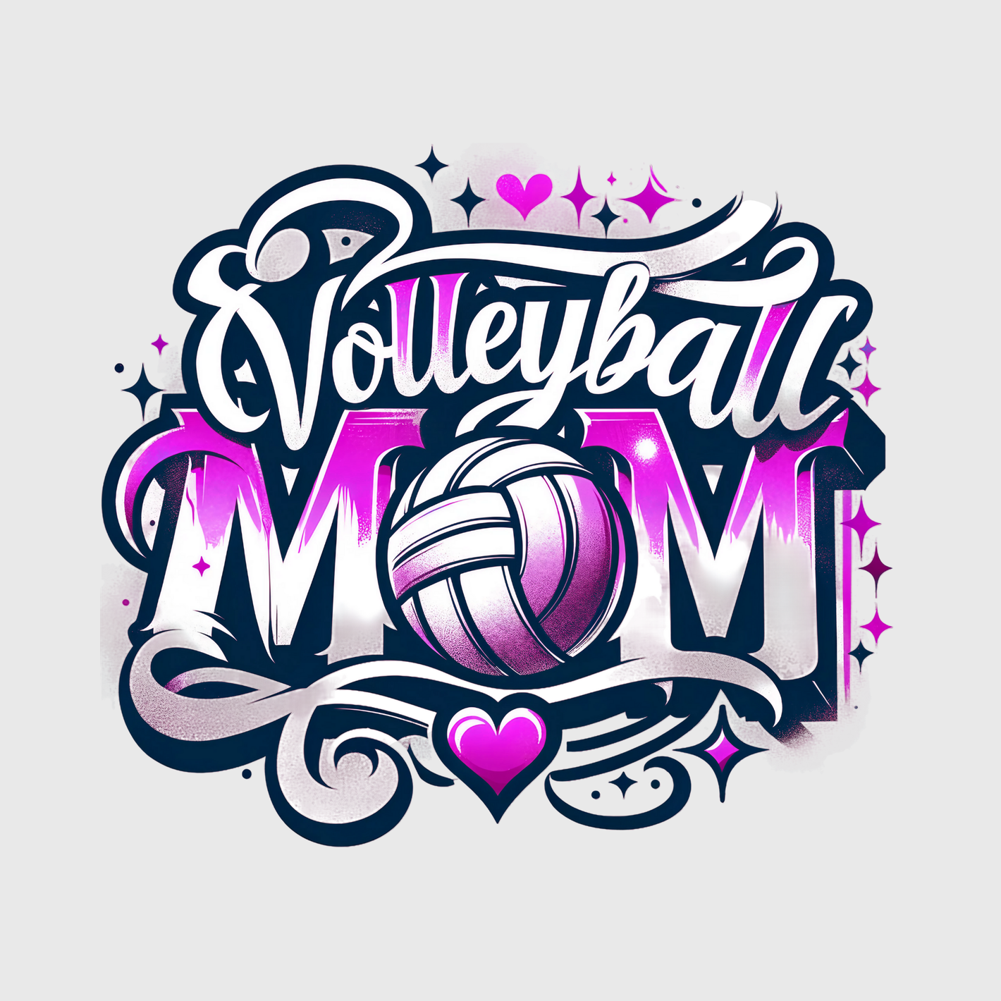 Volleyball Mom Script Purple Transfer