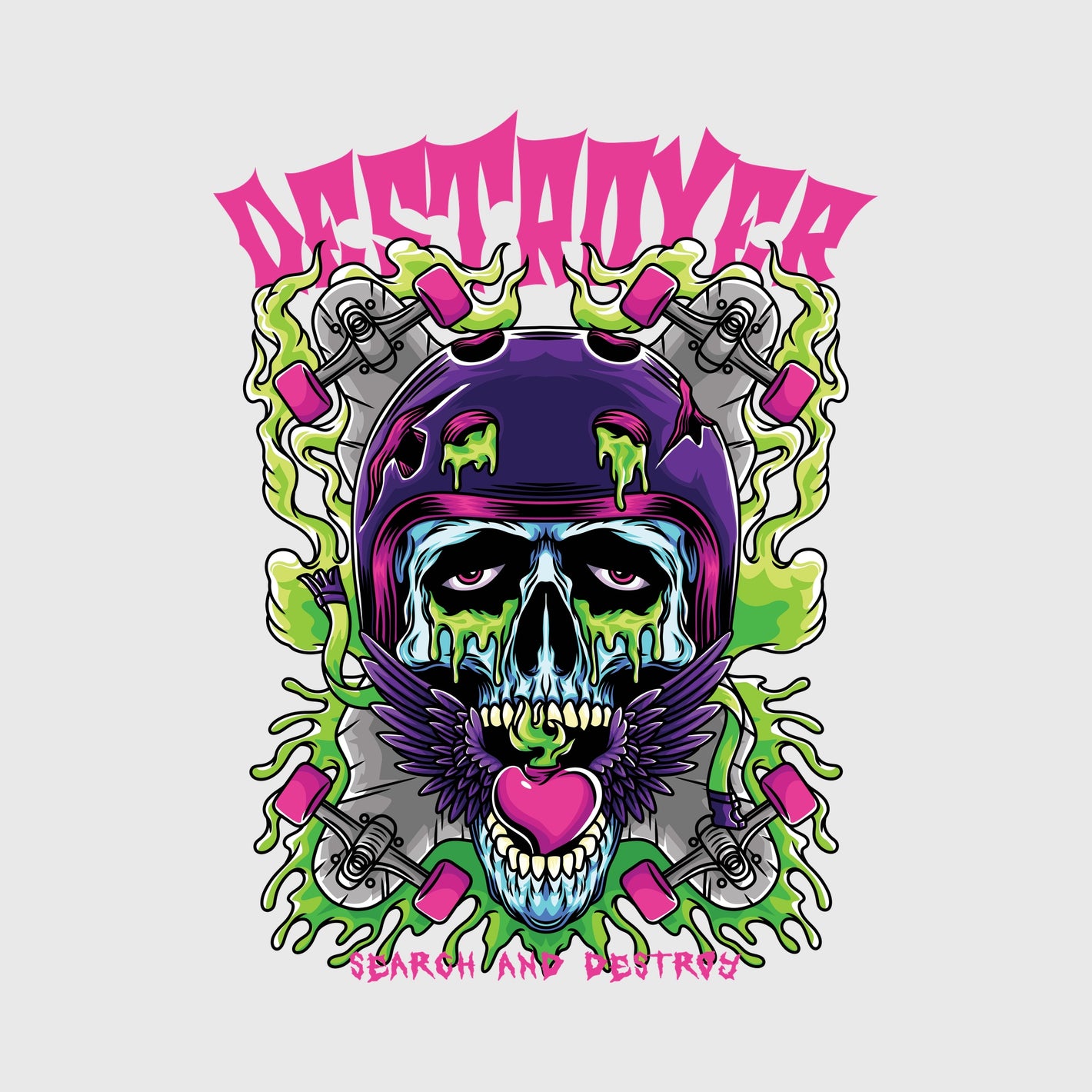 Neon Skull Rampage Transfer