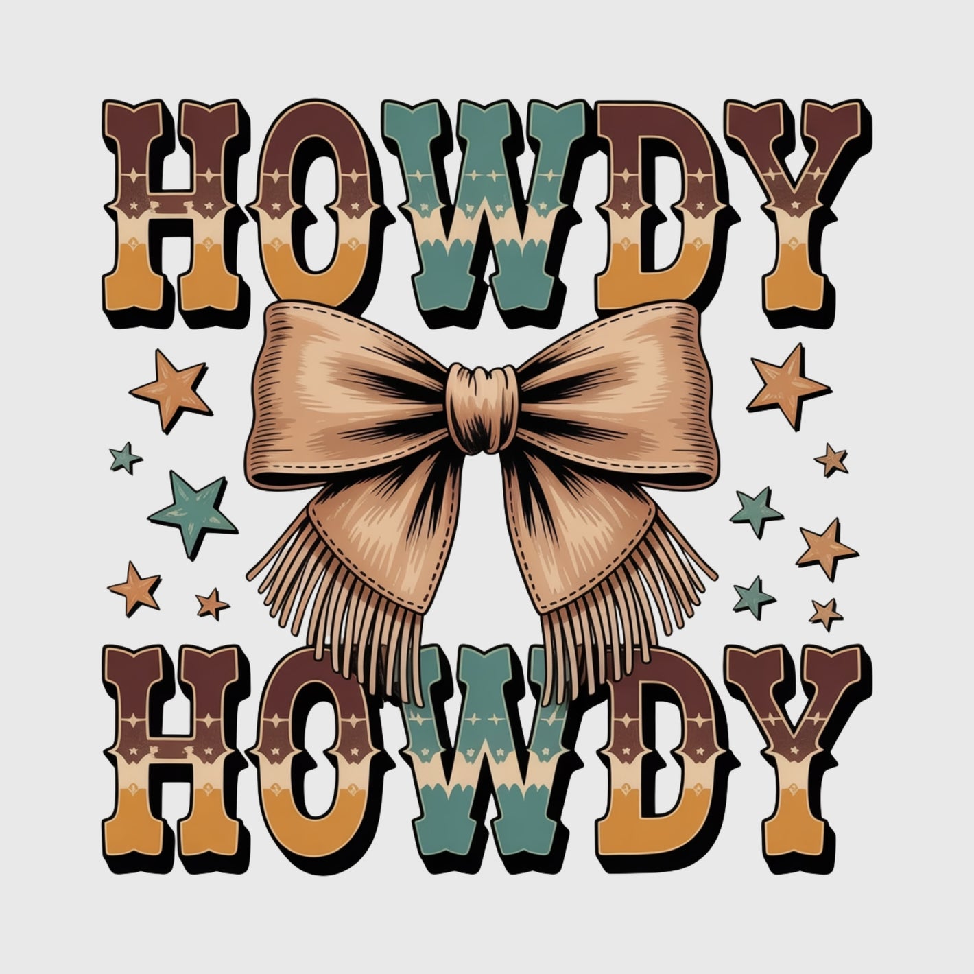 Fringe Bow Howdy Transfer