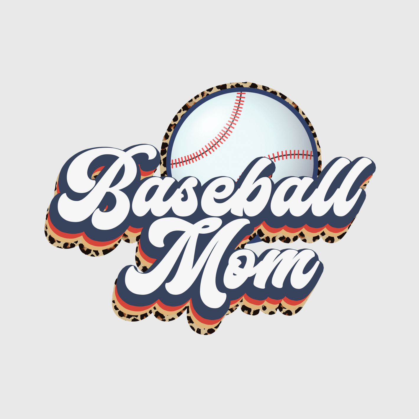 Baseball Mom with Baseball Transfer