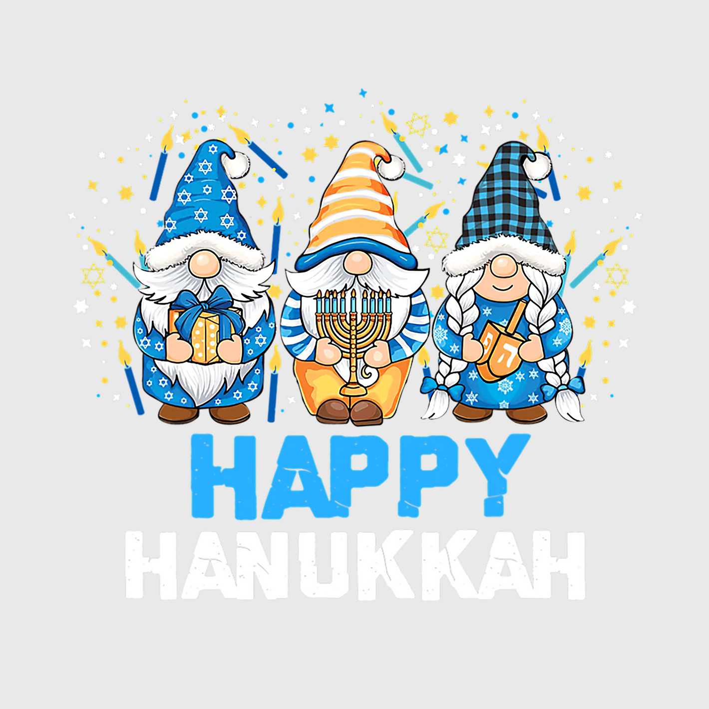 Happy Hanukkah Friends Transfer