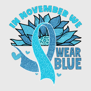 In November We Wear Blue Sunflower Transfer