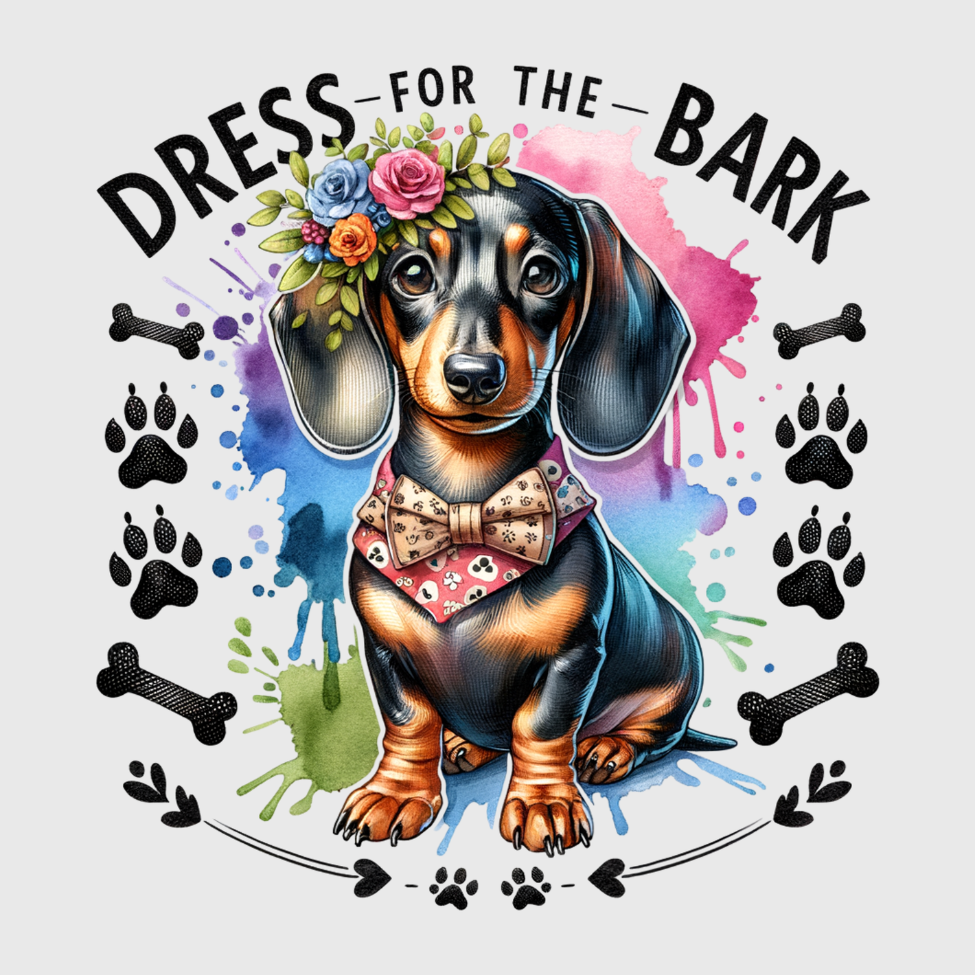 Dress For The Bark Dachshund Transfer