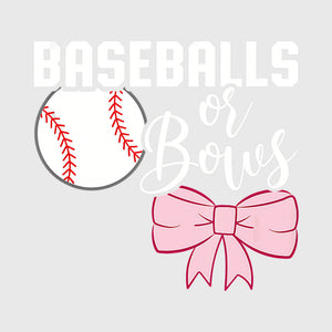 Soft Pink Baseball Bows Transfer