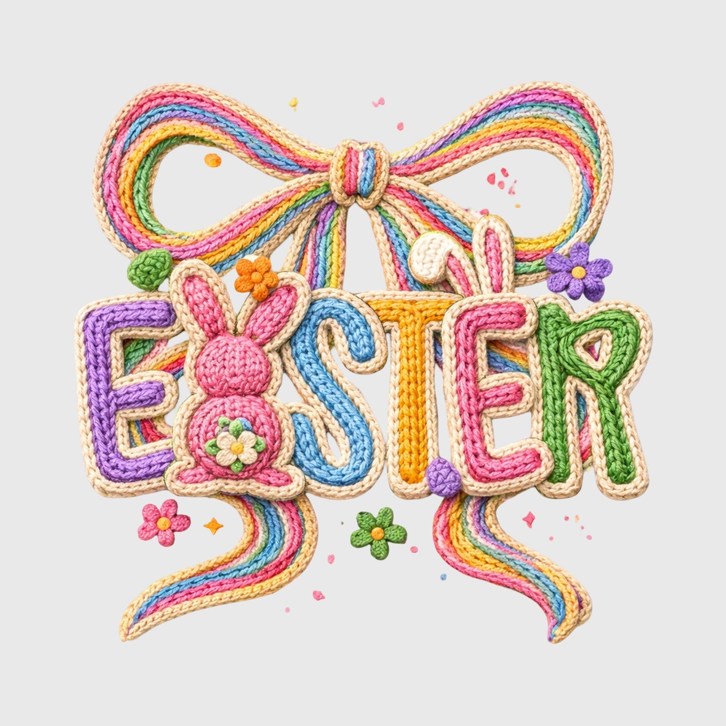 Rainbow Bow Easter Charm Transfer