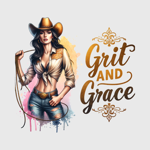 Grit and Grace Pink Cowgirl Transfer