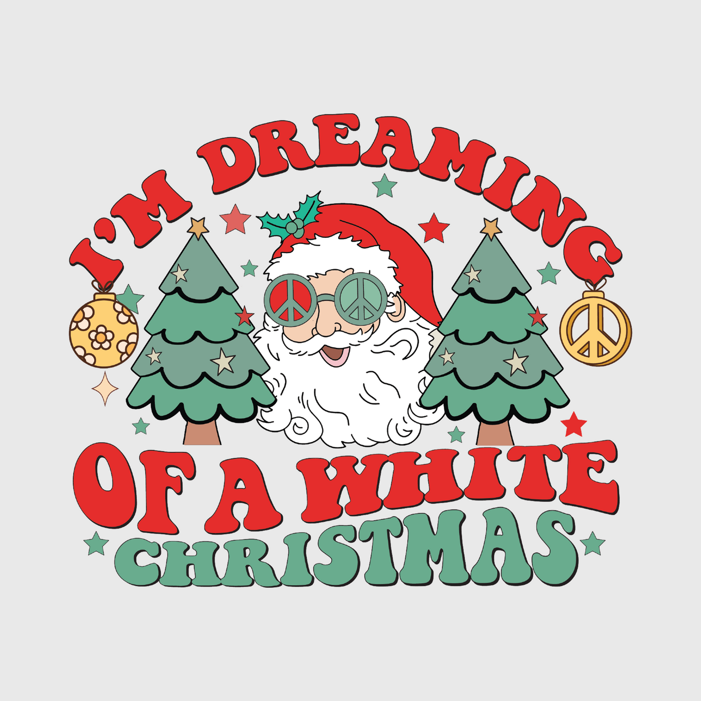 I'm Dreaming of a White Christmas Santa Transfer