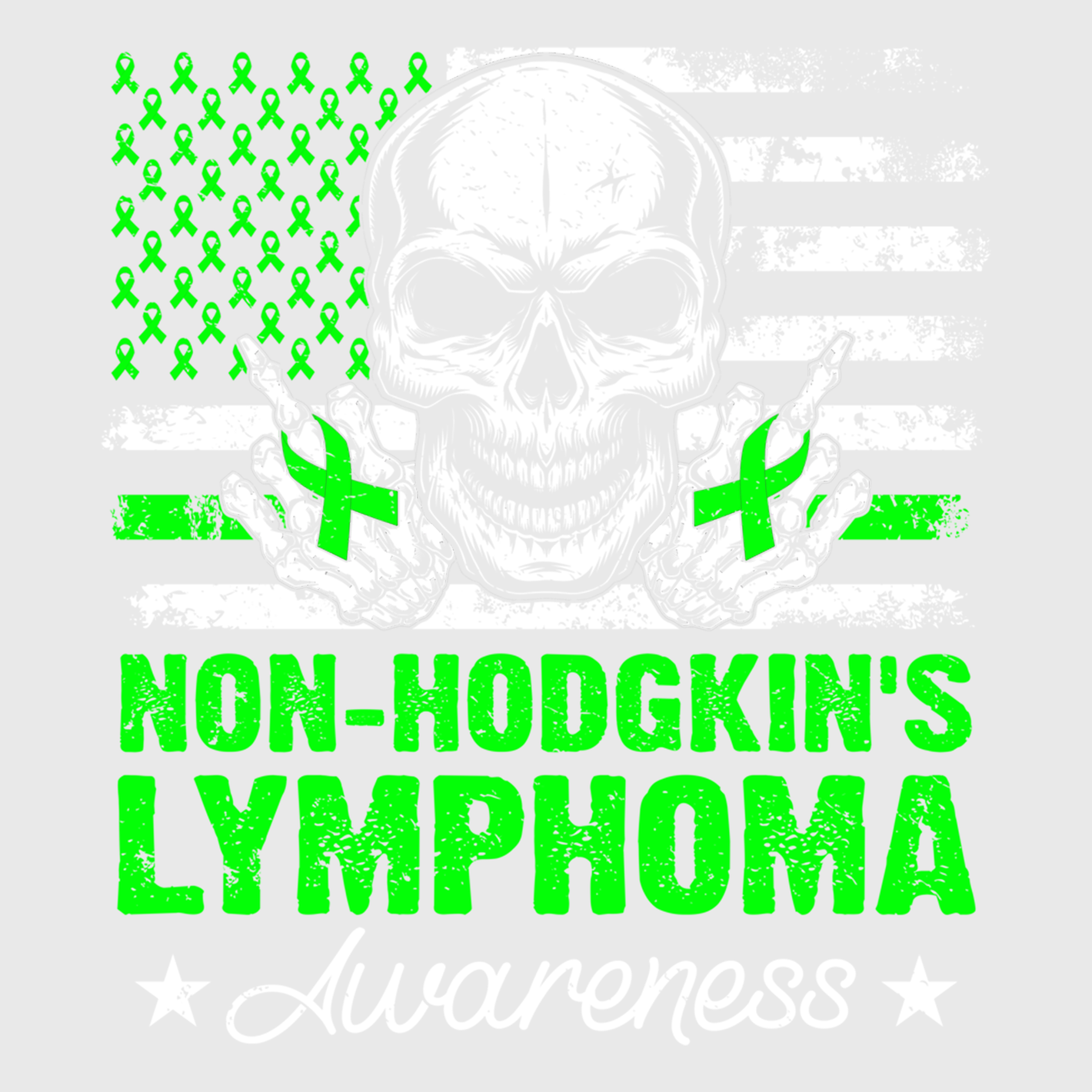 Non-Hodgkin's Lymphoma Skull Flag Transfer