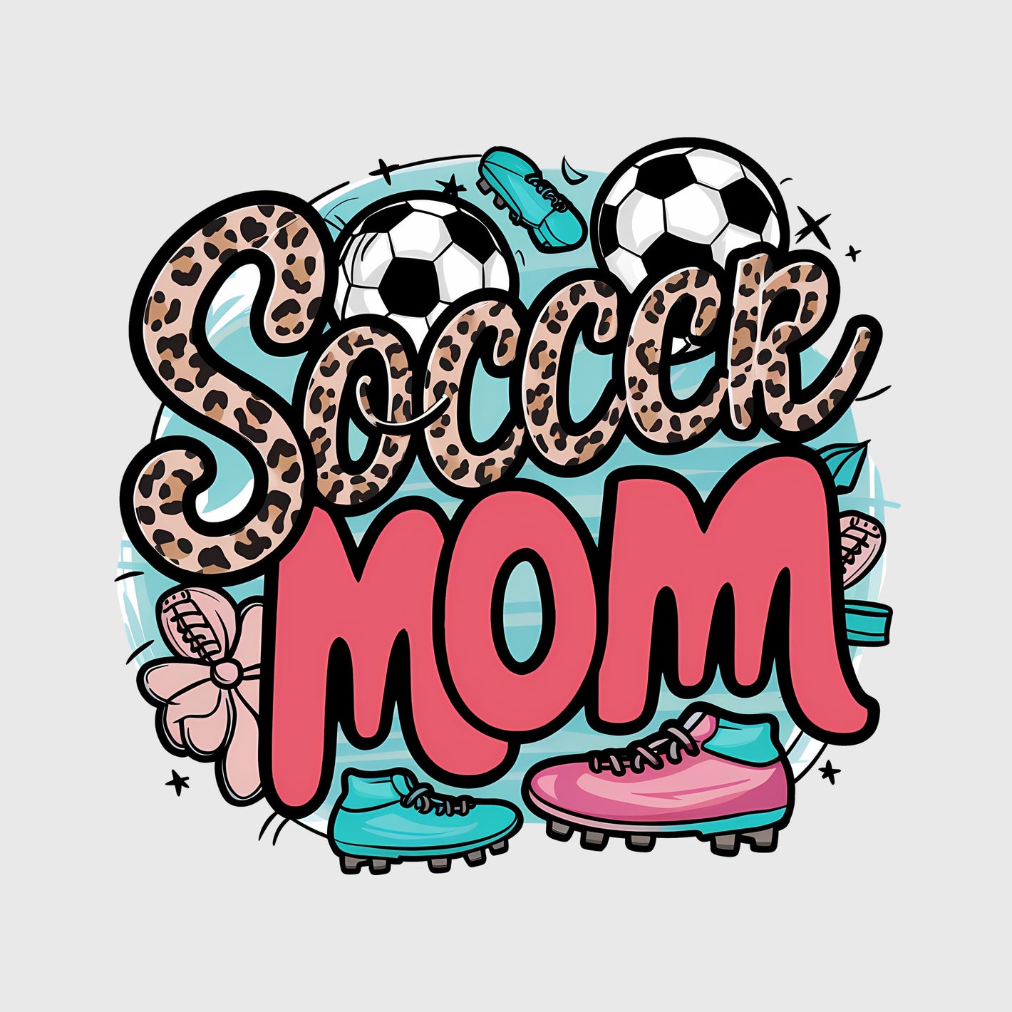 Funky Soccer MOM Graffiti Transfer