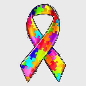 Autism Awareness Ribbon Transfer