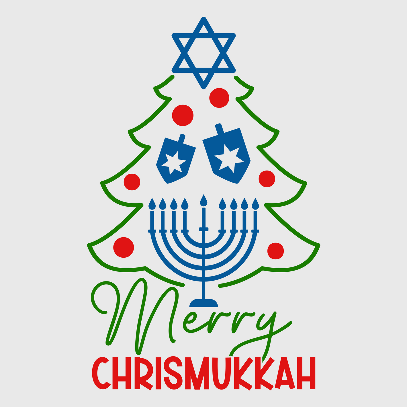 Menorah Tree Holiday Transfer