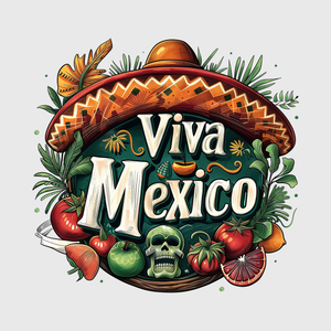 Viva Mexico Skull with Vegetables Transfer