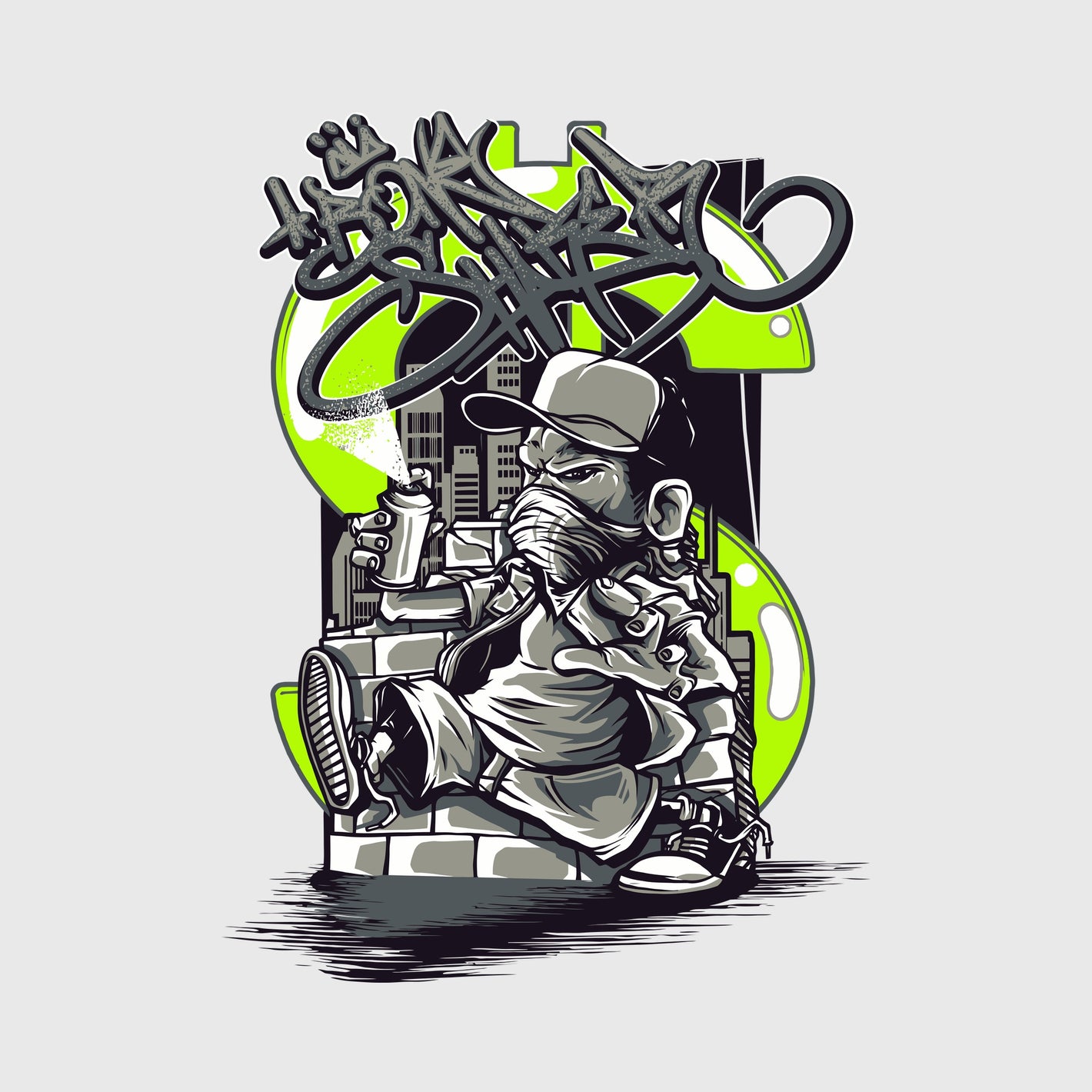 Neon Graffiti Rebel Transfer