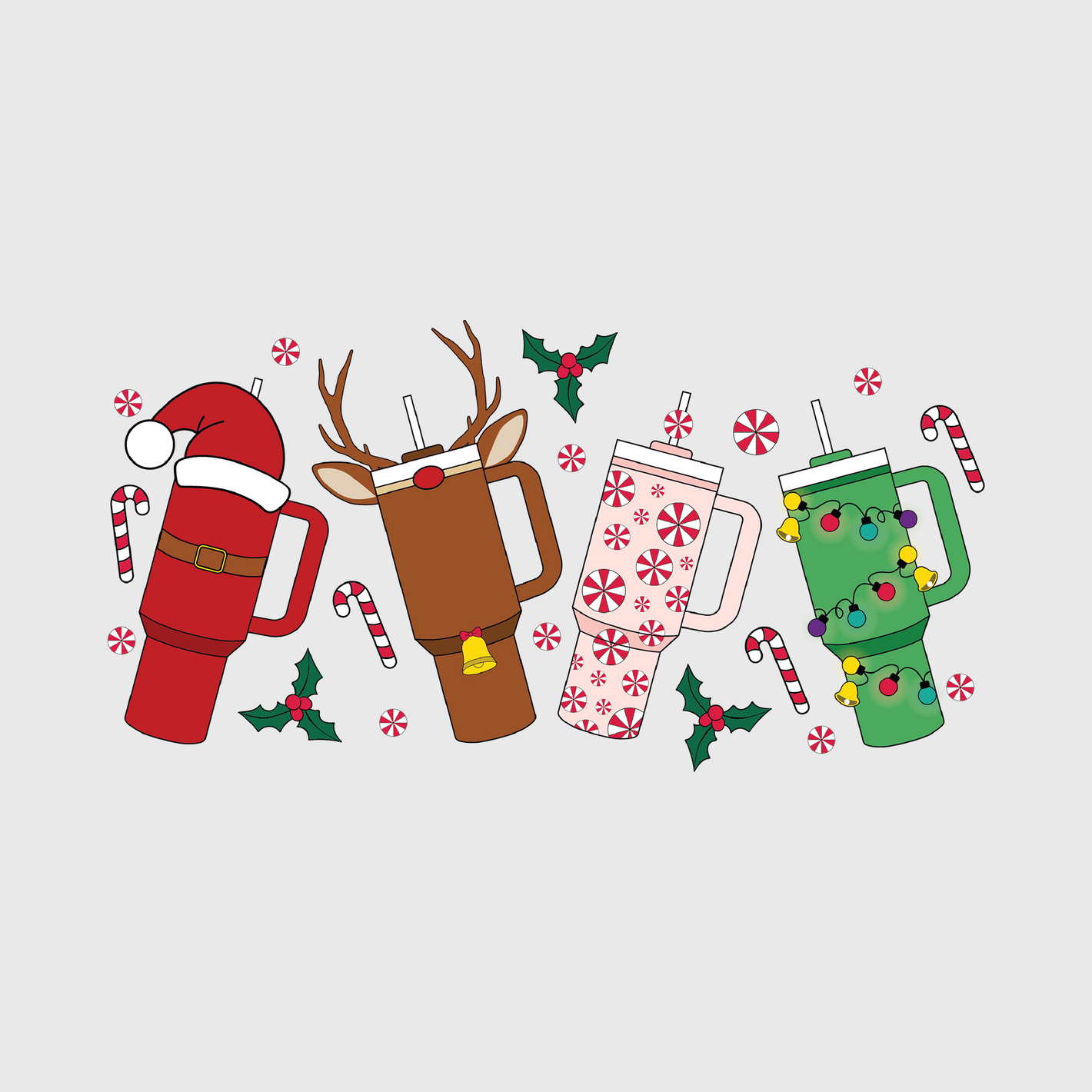 Playful Christmas Tumbler Transfer