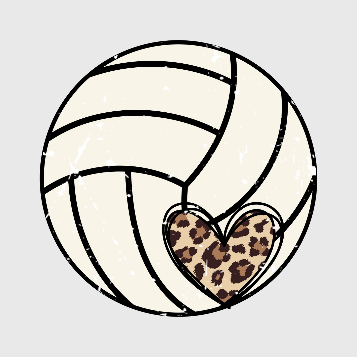 Bold Volleyball Heart Transfer