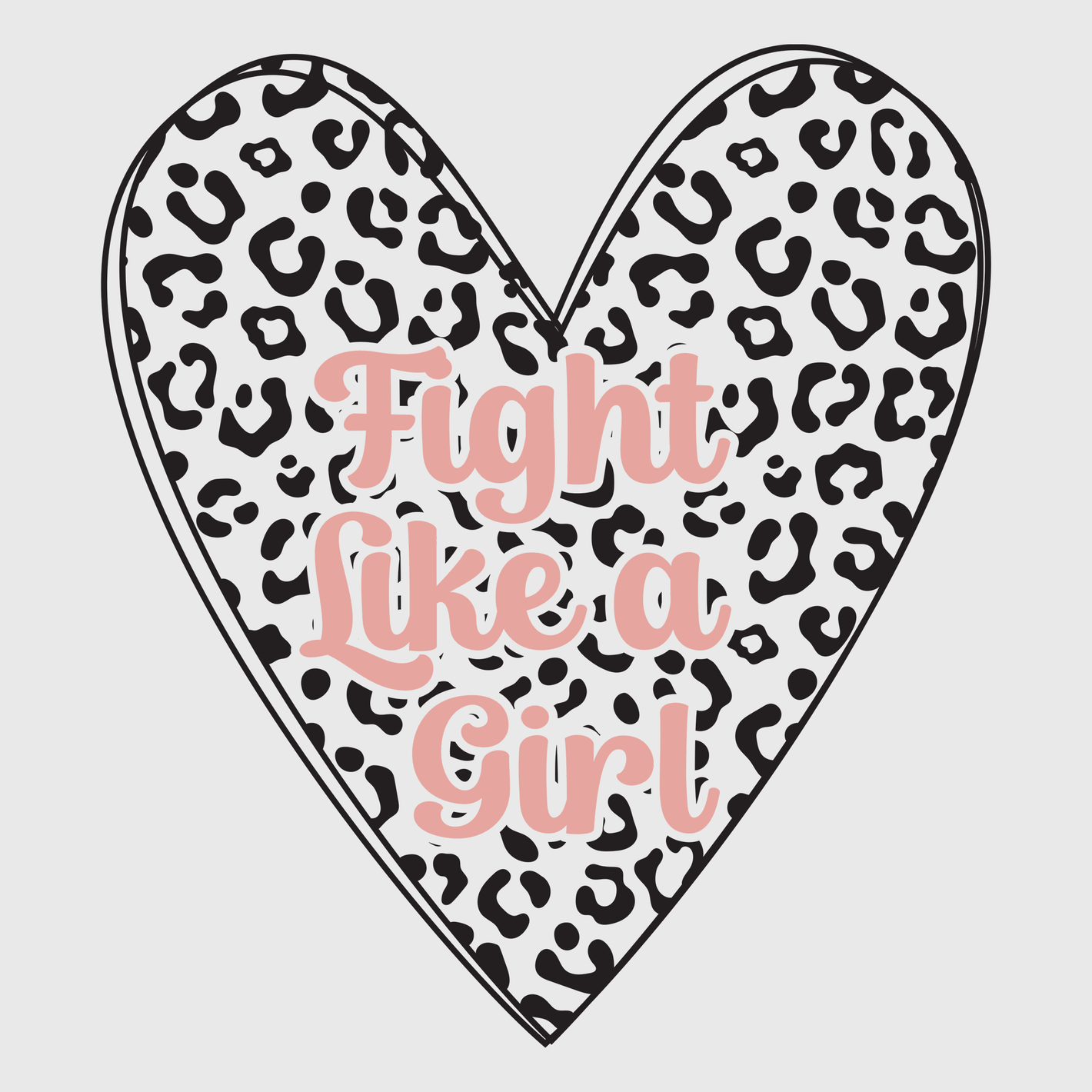 Heart Animal Print Girl Gang Transfer