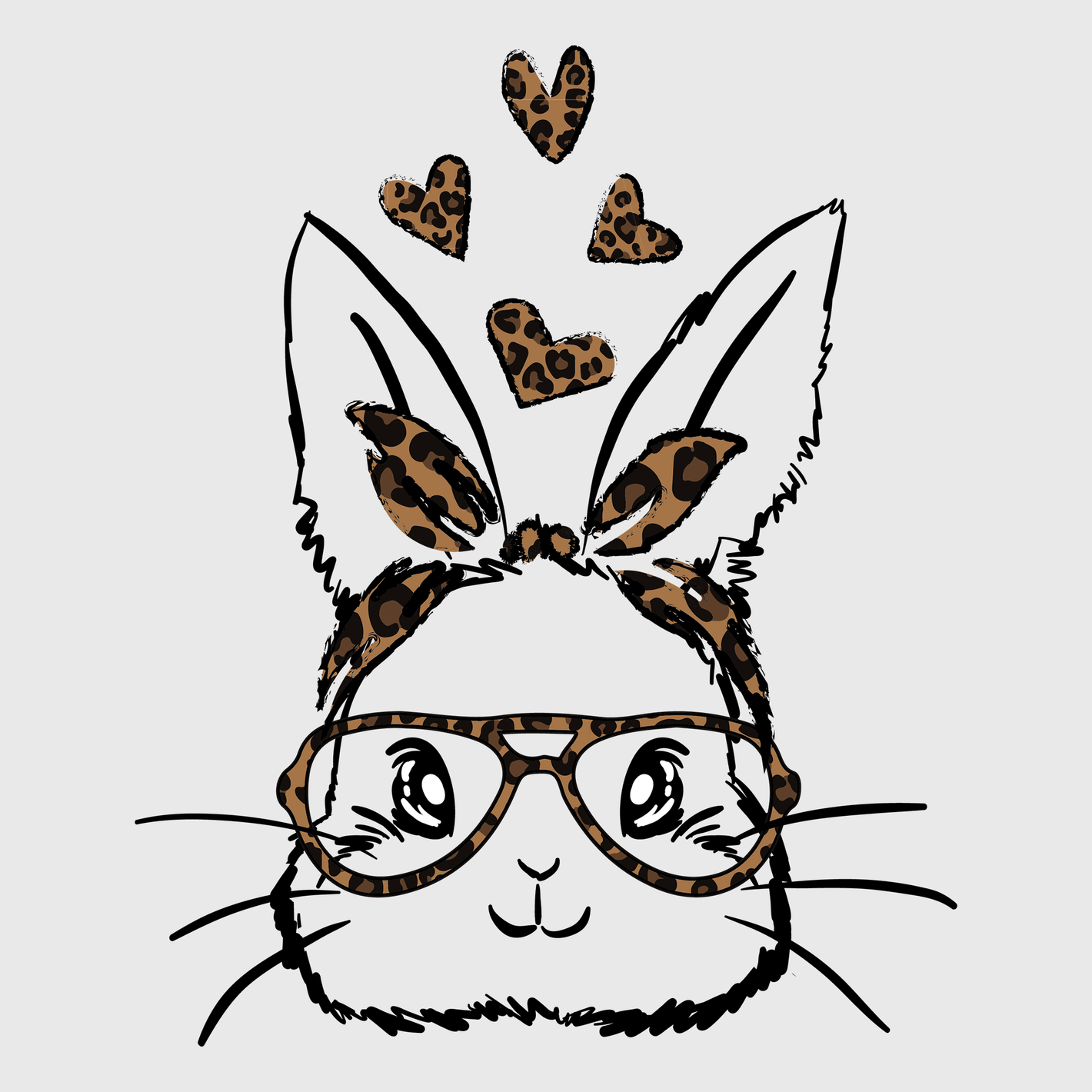 Hipster Easter Bunny Glasses Transfer