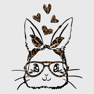 Hipster Easter Bunny Glasses Transfer