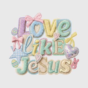 Pastel Plush Love Jesus Transfer