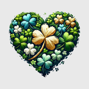 Golden Shamrock Heart Transfer