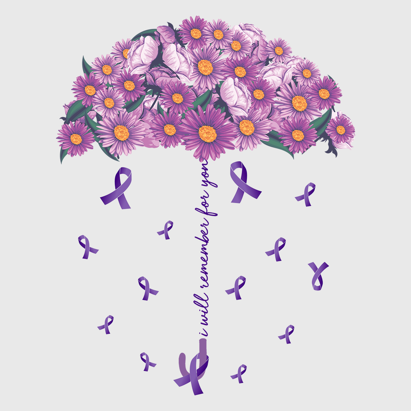 Alzheimer’s Awareness Floral Balloon Transfer