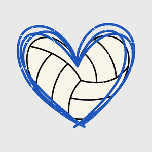 Classic Blue Volleyball Heart Transfer