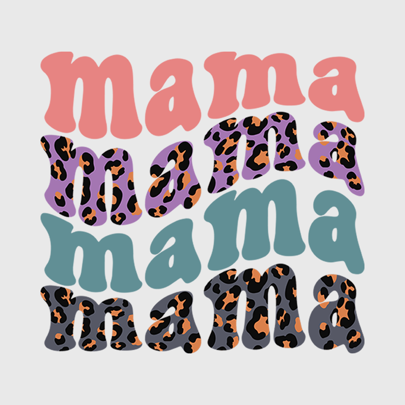 MAMA Repeated Leopard Stripe Transfer